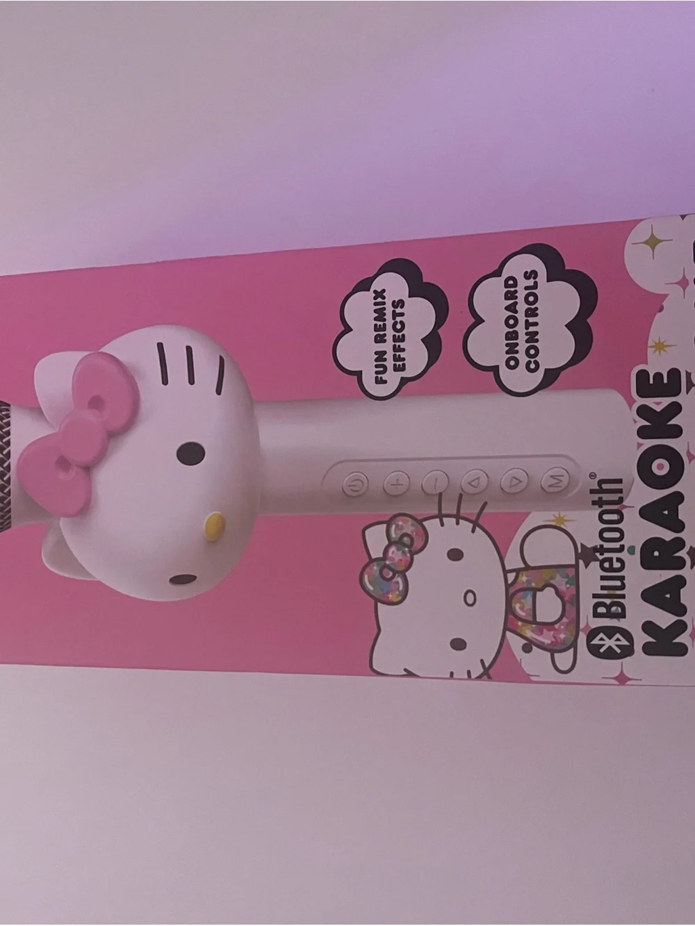 New Hello Kitty White and Pink Bluetooth Karaoke Microphone
